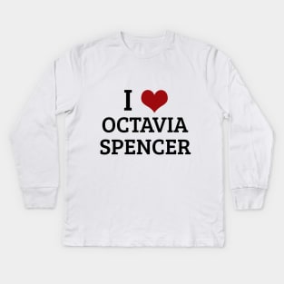 I Heart Octavia Spencer Kids Long Sleeve T-Shirt